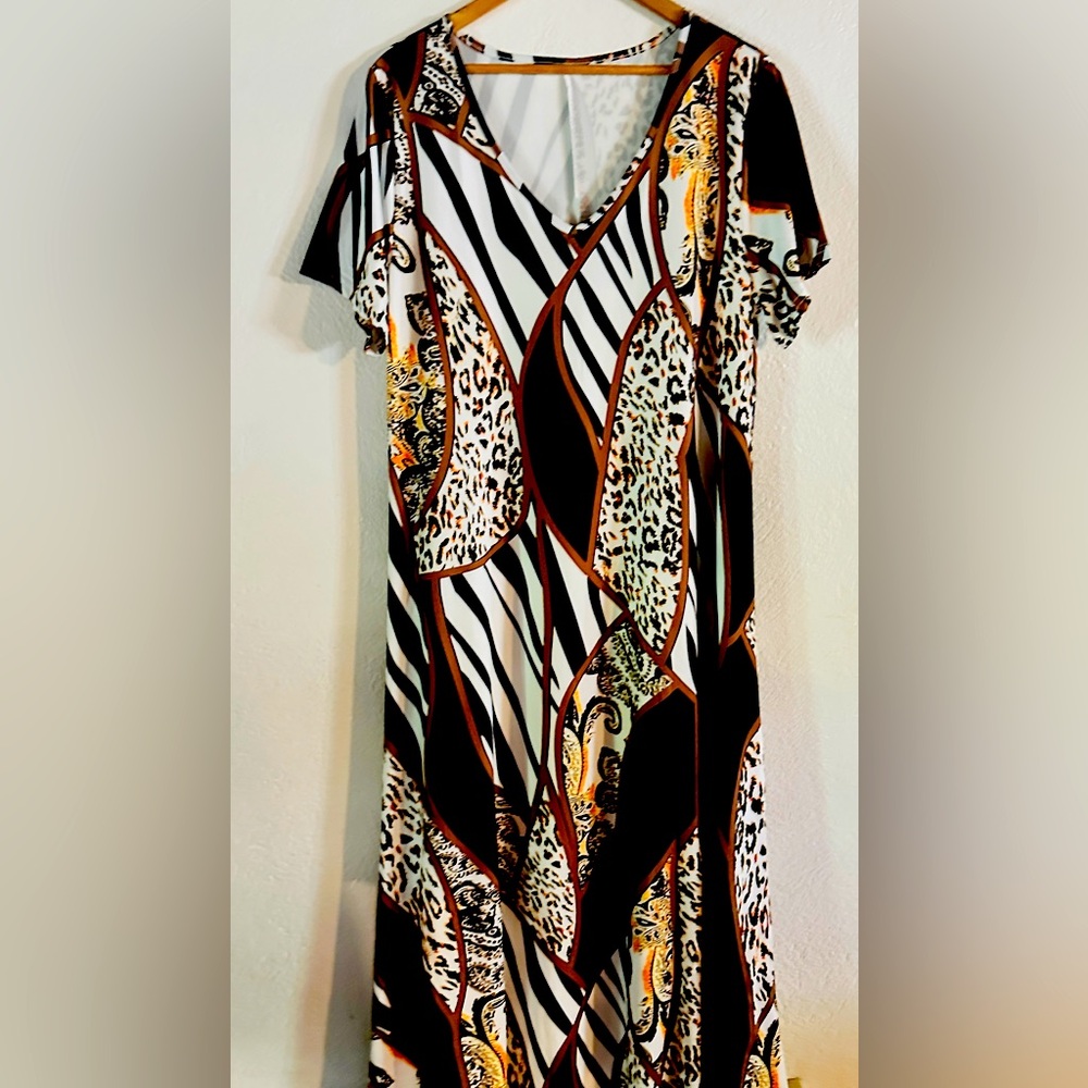 A Long Beautiful Animal Print Dress.